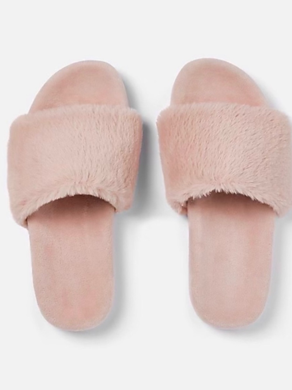 NWT Express Faux Fur Pink Slide Slippers